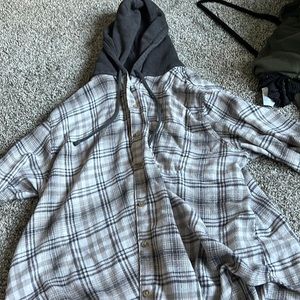 American eagle hooded flannel